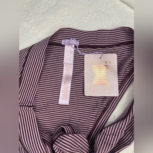 SavageXFenty Cotton Essential Cheeky Panty in Fine Wine Purple Stripe, sz L, NWT - Picture 5 of 8